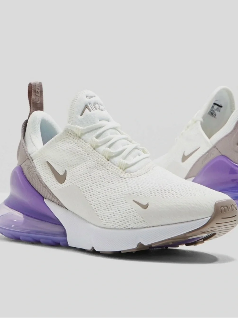 Nike Air Max 270 Women's Athletic Shoes Sail Pumice Space Purple